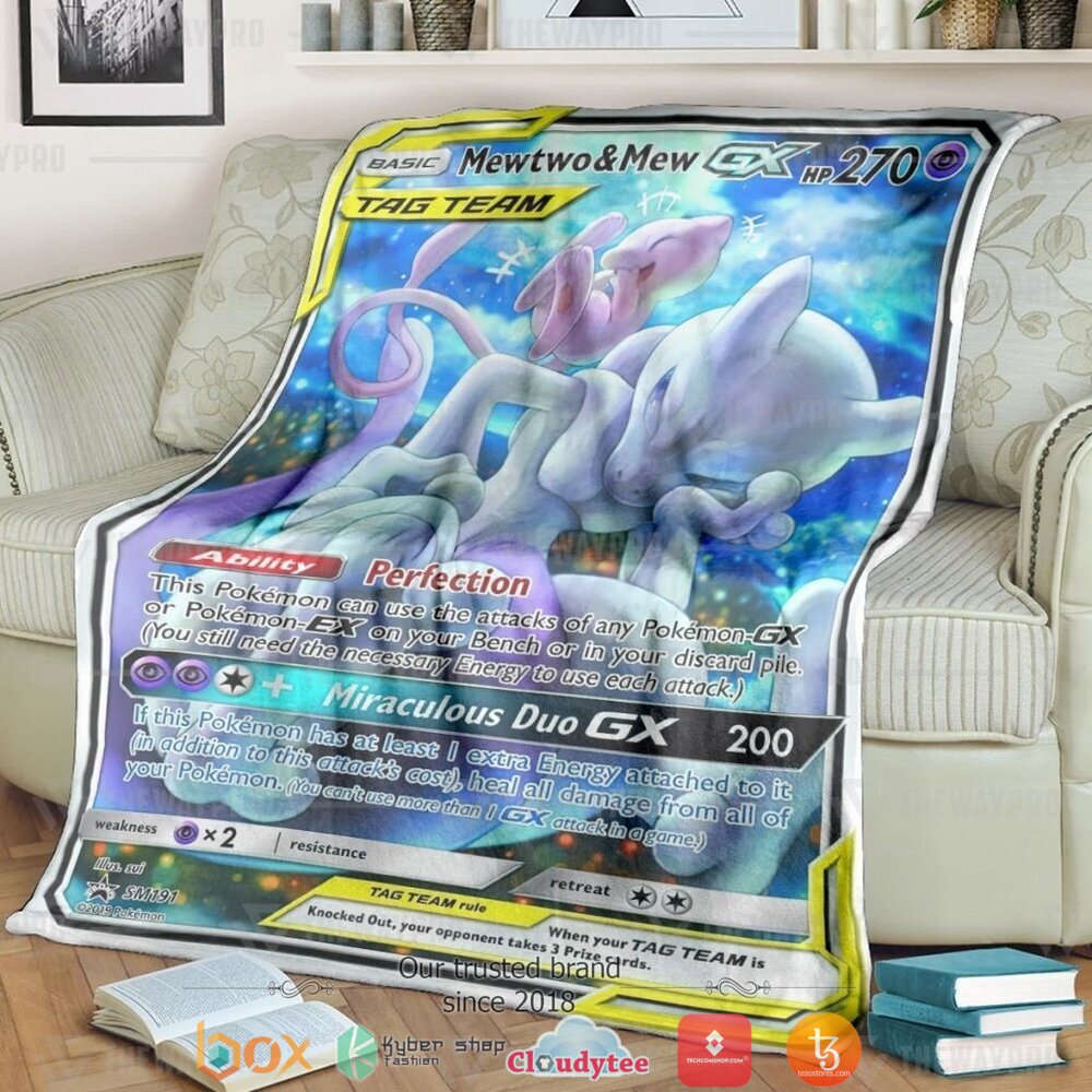 Anime Pokemon Mew Two And Mew Soft Blanket Anime Pokemon Mew Two And Mew Soft Blanket