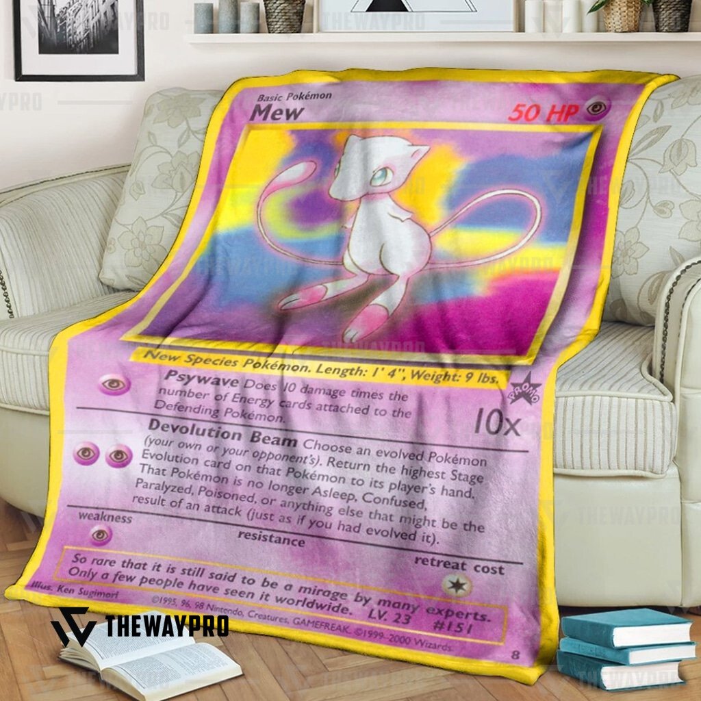 Anime Pokemon Mew Wizards Black Star Custom Soft Blanket Anime Pokemon Mew Wizards Black Star Custom Soft Blanket
