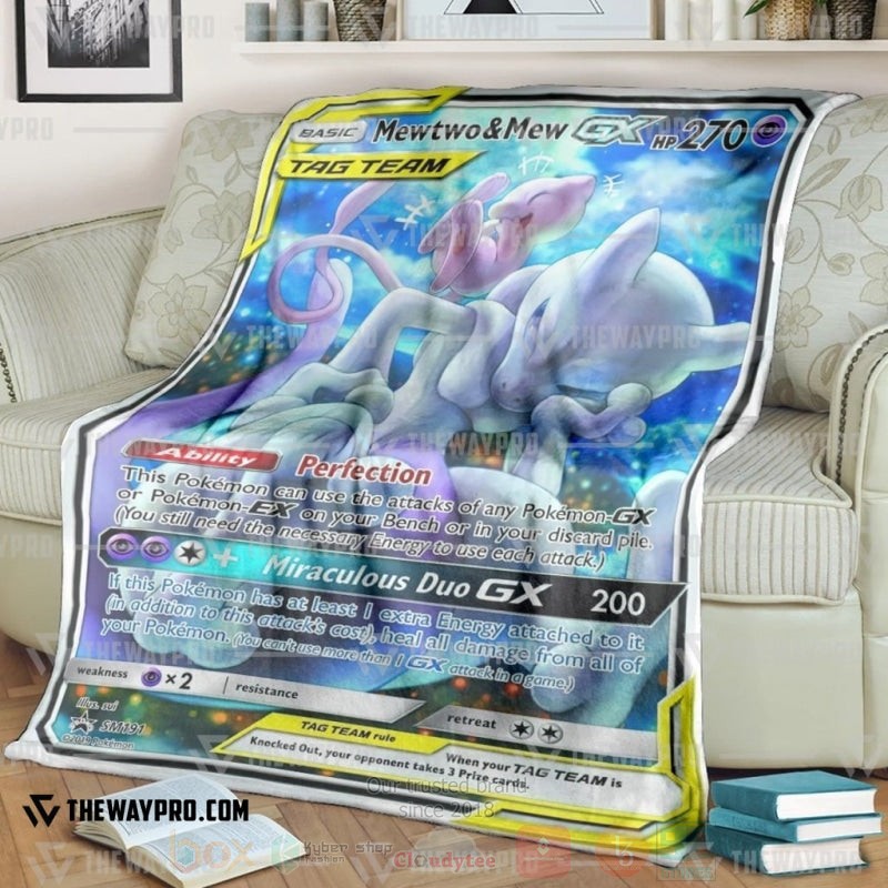 Anime Pokemon Mewtwo And Mew Blanket Anime Pokemon Mewtwo And Mew Blanket