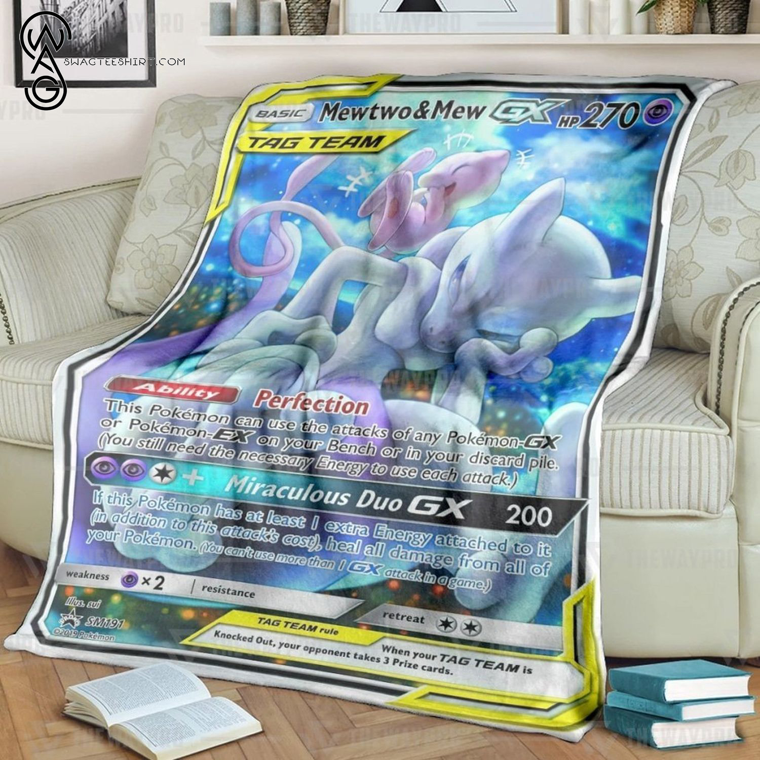 Anime Pokemon Mewtwo And Mew Tag Team Gx Full Printing Blanket Anime Pokemon Mewtwo And Mew Tag Team Gx Full Printing Blanket