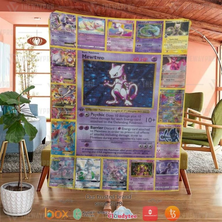 Anime-Pokemon-Mewtwo-Cards-Soft-Blanket-1