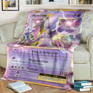 Anime Pokemon Mewtwo Ex Evolutions Full Printing Blanket