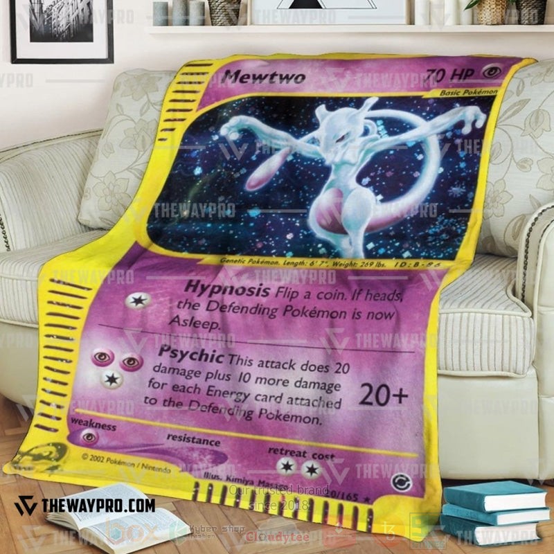 Anime Pokemon Mewtwo Expedition Blanket Anime Pokemon Mewtwo Expedition Blanket