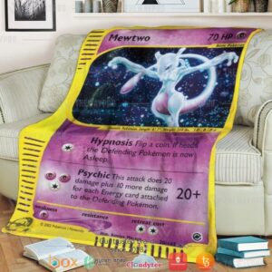 Anime Pokemon Mewtwo Expedition Soft Blanket 2