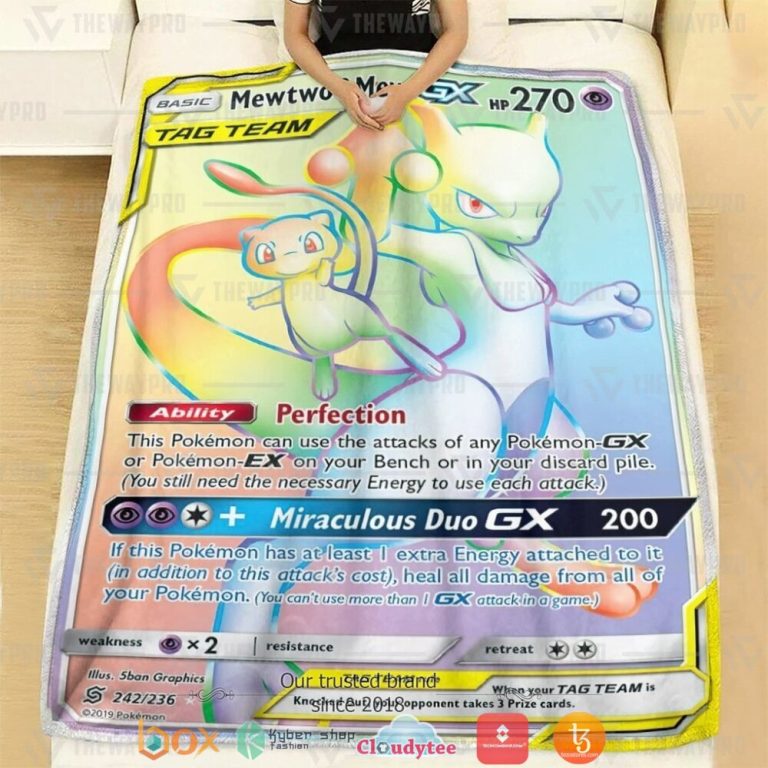 Anime-Pokemon-Mewtwo-Mew-Gx-Soft-Blanket-1