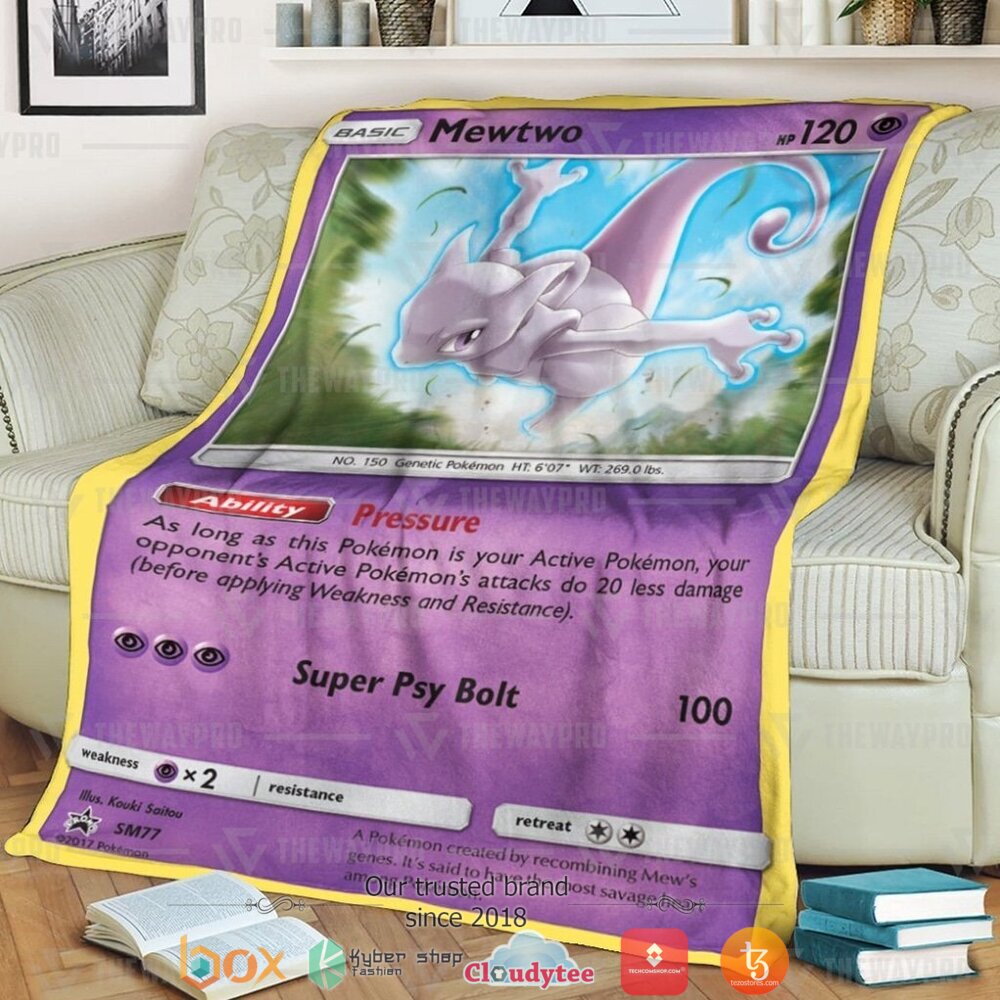 Anime Pokemon Mewtwo Psychic Soft Blanket Anime Pokemon Mewtwo Psychic Soft Blanket