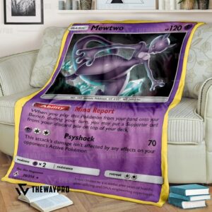 Anime Pokemon Mewtwo Unbroken Bonds Custom Soft Blanket