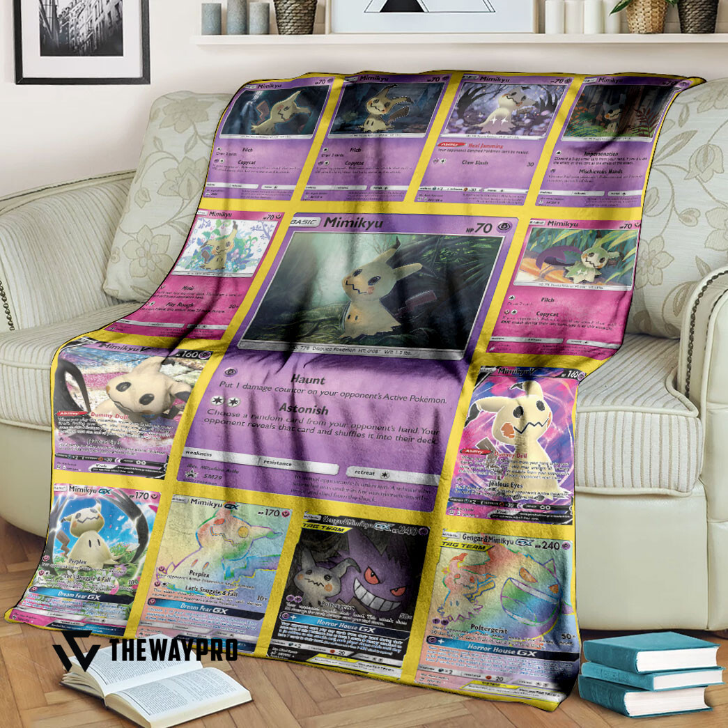 Anime Pokemon Mimikyu Cards Version 2 Blanket Anime Pokemon Mimikyu Cards Version 2 Blanket
