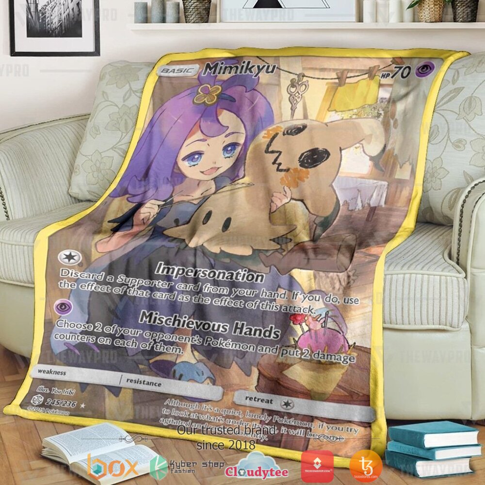 Anime Pokemon Mimikyu Cosmic Eclipse Soft Blanket Anime Pokemon Mimikyu Cosmic Eclipse Soft Blanket