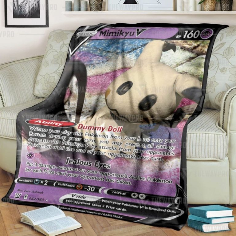 Anime-Pokemon-Mimikyu-V-Custom-Blanket-And-Quilt-1