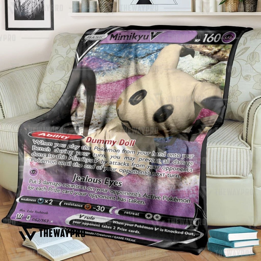 Anime Pokemon Mimikyu V Custom Soft Blanket Anime Pokemon Mimikyu V Custom Soft Blanket
