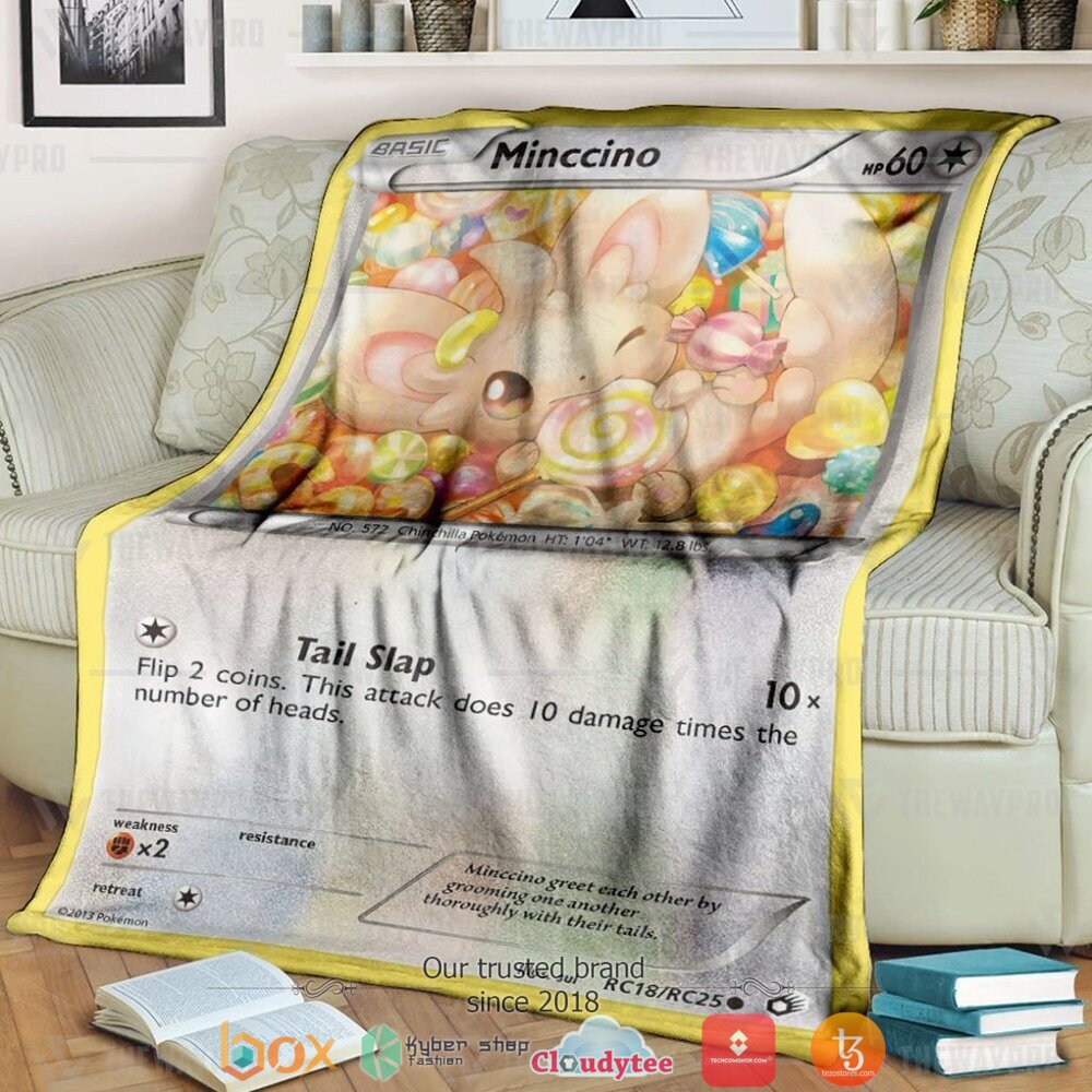 Anime Pokemon Minccino Soft Blanket Anime Pokemon Minccino Soft Blanket