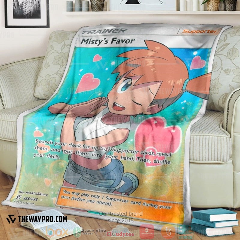 Anime Pokemon Mistys Favor Trainer Soft Blanket Anime Pokemon Mistys Favor Trainer Soft Blanket