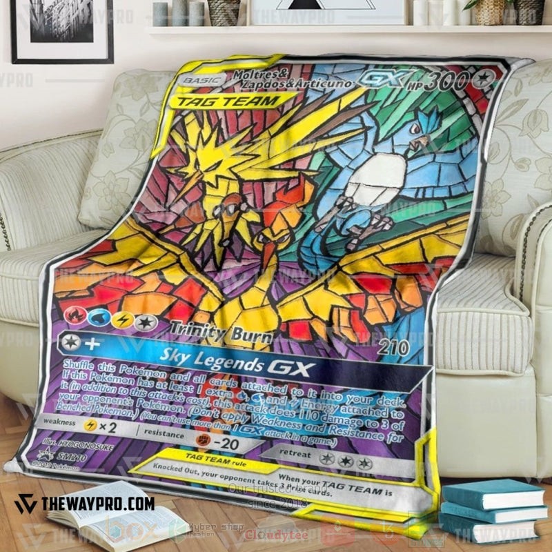 Anime Pokemon Moltres And Zapdos And Articuno Gx Blanket Anime Pokemon Moltres And Zapdos And Articuno Gx Blanket