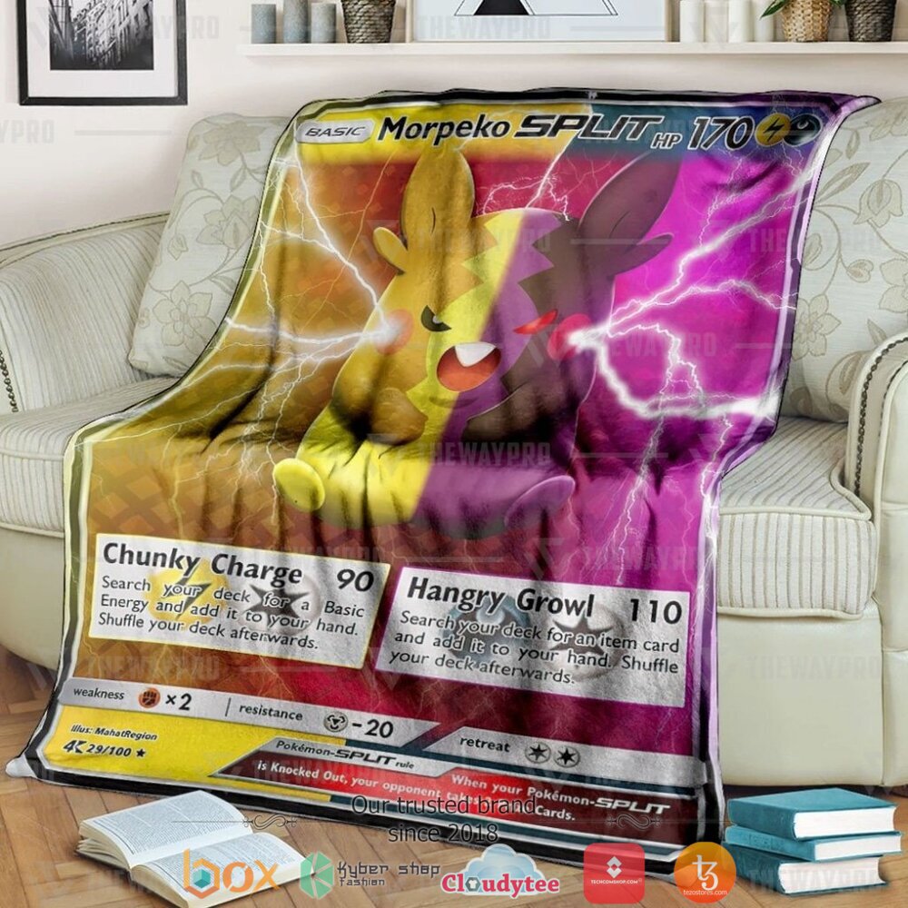 Anime Pokemon Morpeko Split Soft Blanket Anime Pokemon Morpeko Split Soft Blanket