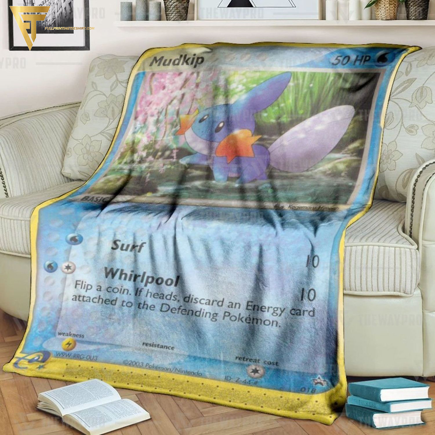 Anime Pokemon Mudkip Full Printing Blanket Anime Pokemon Mudkip Full Printing Blanket