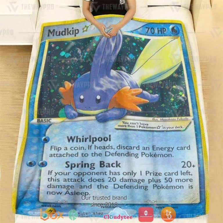 Anime-Pokemon-Mudkip-Tr-Holo-Soft-Blanket-1