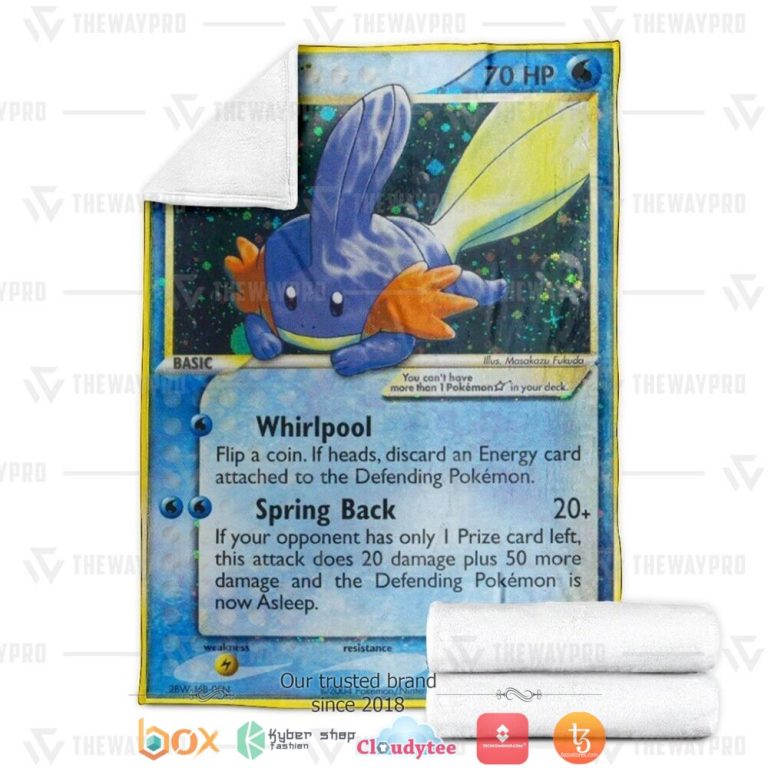 Anime-Pokemon-Mudkip-Tr-Holo-Soft-Blanket-2