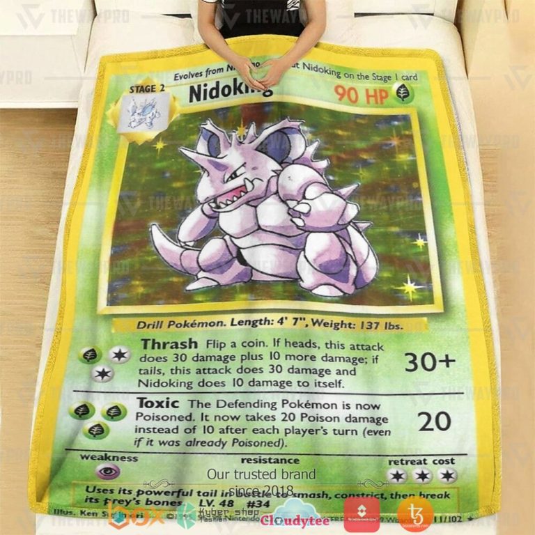 Anime-Pokemon-Nidoking-Base-Set-Soft-Blanket-1