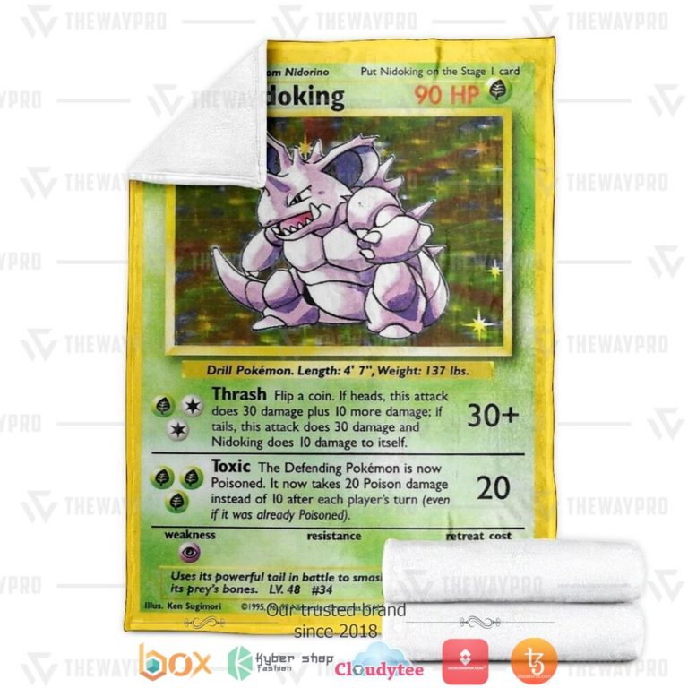 Anime-Pokemon-Nidoking-Base-Set-Soft-Blanket-2