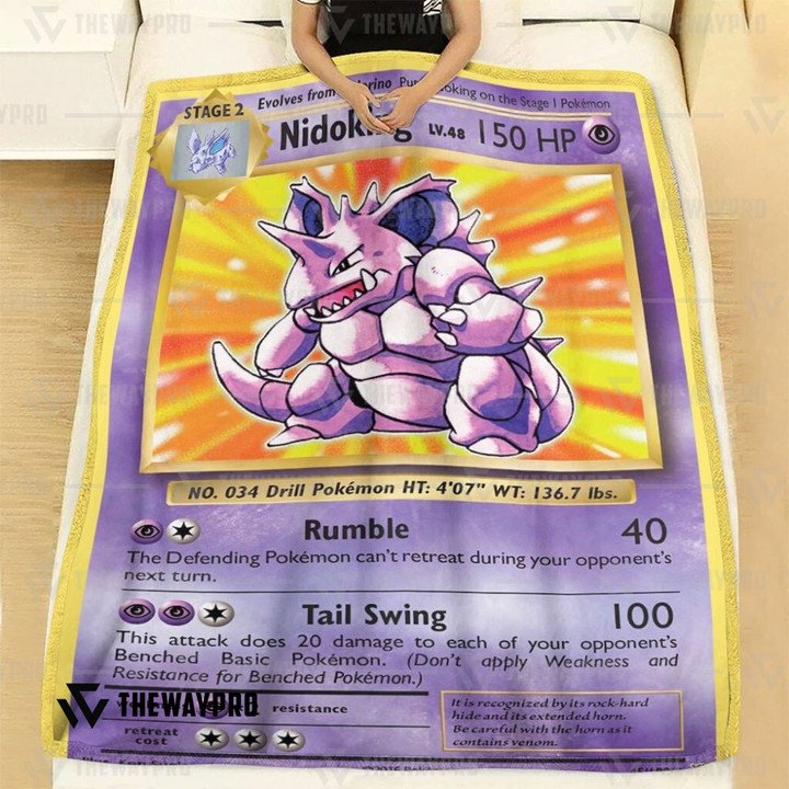 Anime-Pokemon-Nidoking-Evolutions-Quilt-Blanket-1