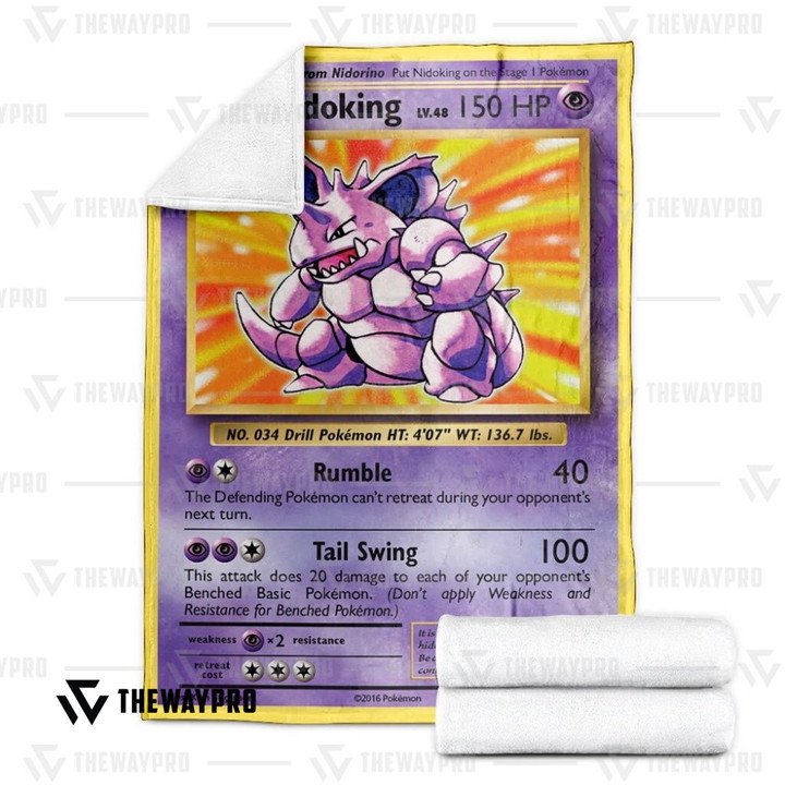 Anime-Pokemon-Nidoking-Evolutions-Quilt-Blanket-2