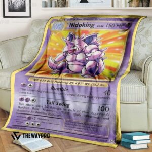 Anime Pokemon Nidoking Evolutions Quilt Blanket