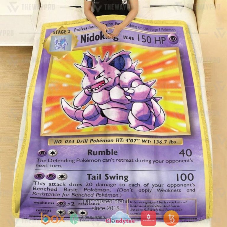 Anime-Pokemon-Nidoking-Evolutions-Soft-Blanket-1