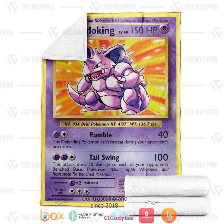 Anime-Pokemon-Nidoking-Evolutions-Soft-Blanket-2