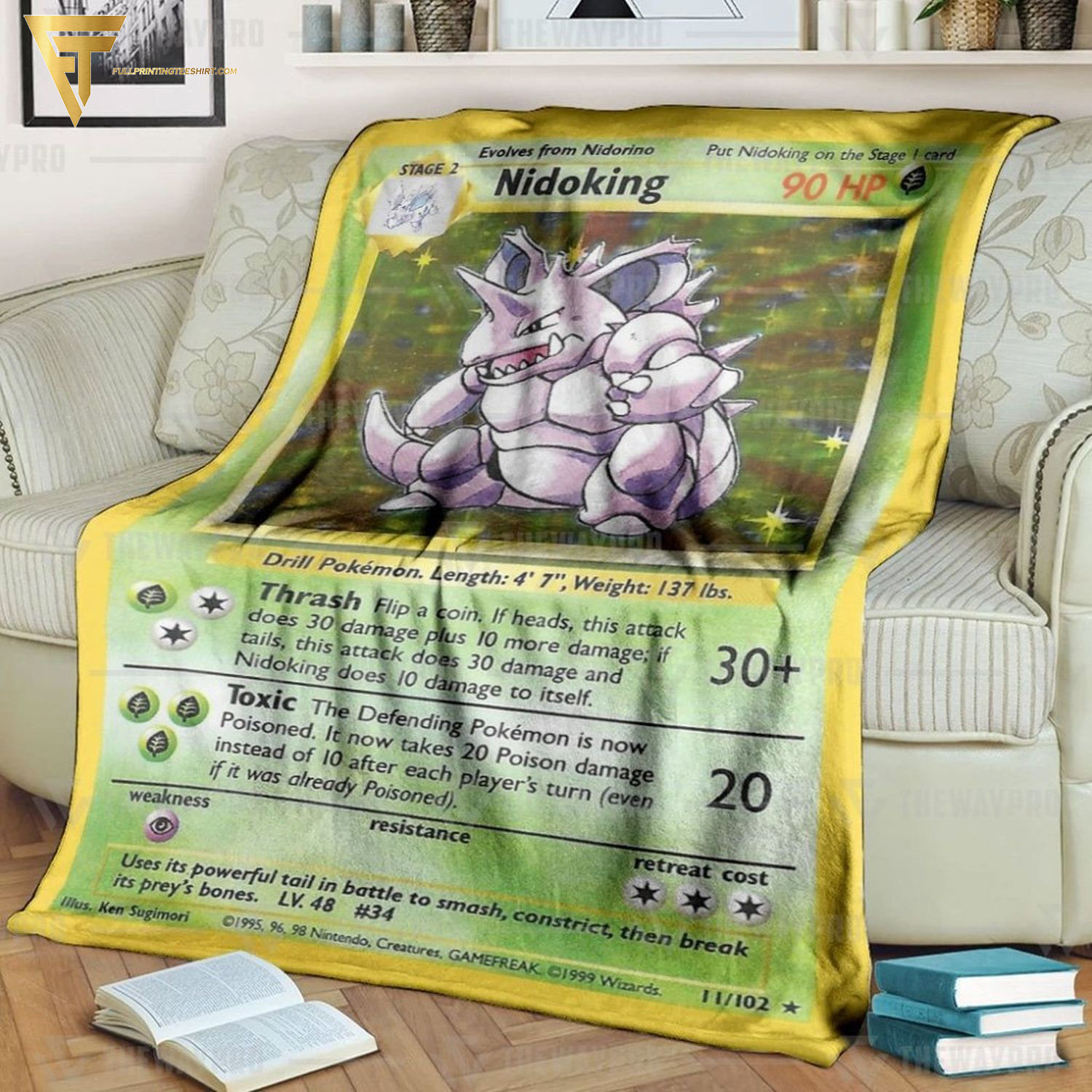 Anime Pokemon Nidoking Full Printing Blanket Anime Pokemon Nidoking Full Printing Blanket