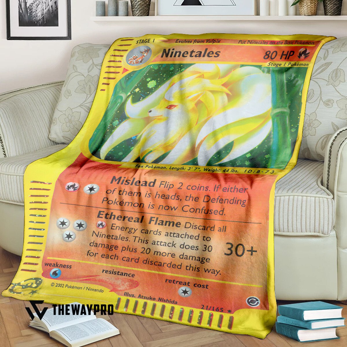 Anime Pokemon Ninetales Custom Soft Blanket Anime Pokemon Ninetales Custom Soft Blanket