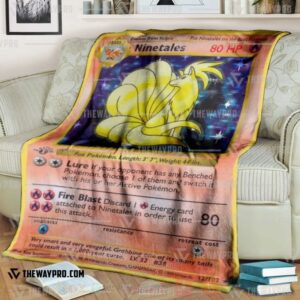 Anime Pokemon Ninetales Holo 1St Edition Blanket 2