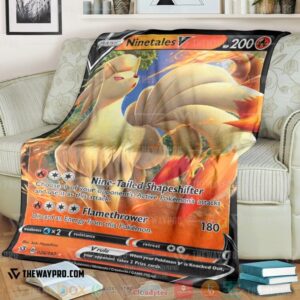 Anime Pokemon Ninetales V Rebel Clash Soft Blanket