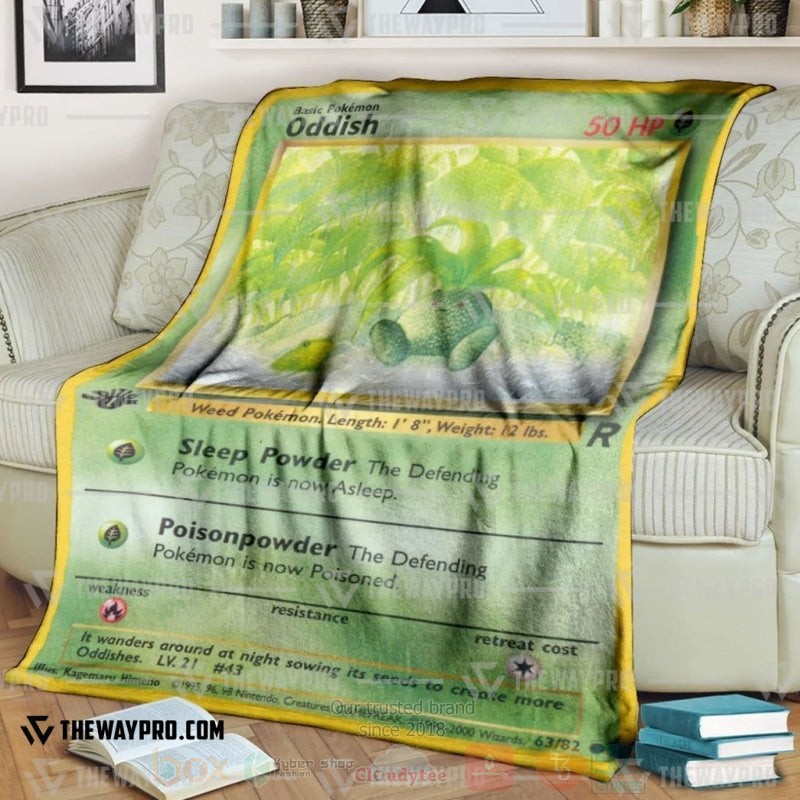 Anime Pokemon Oddish 1St Edition Green Blanket Anime Pokemon Oddish 1St Edition Green Blanket