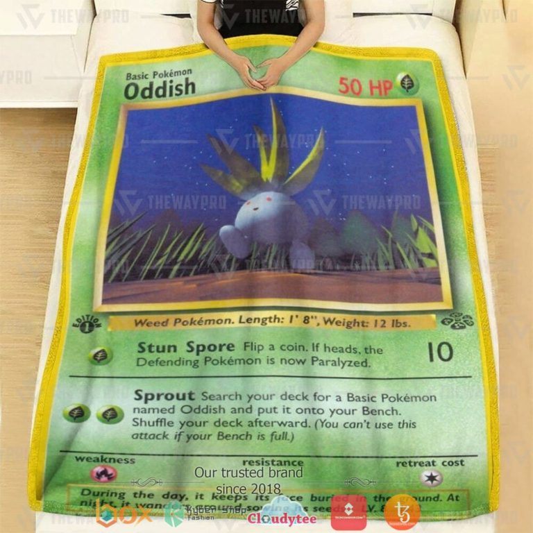 Anime-Pokemon-Oddish-1St-Edition-Soft-Blanket-1