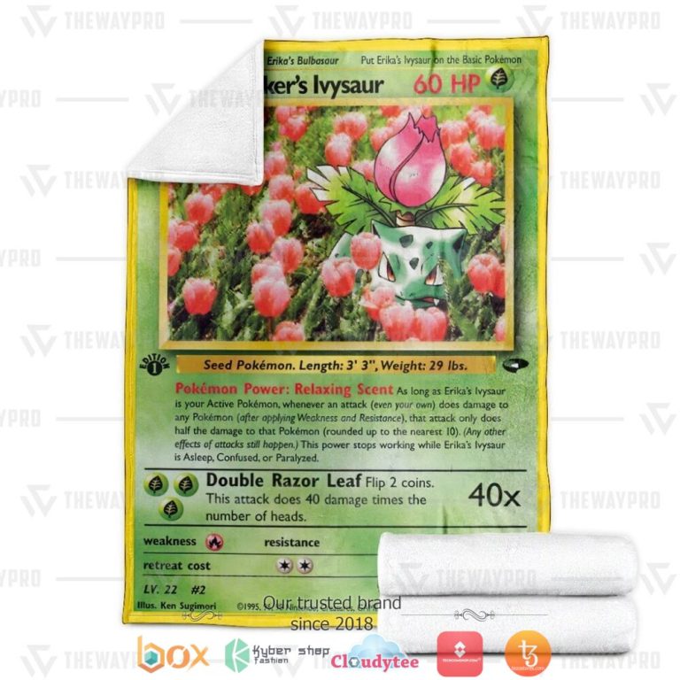 Anime-Pokemon-ParkerS-Ivysaur-Card-Soft-Blanket-3