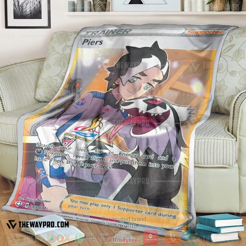 Anime Pokemon Piers Shining Fates Trainer Soft Blanket Anime Pokemon Piers Shining Fates Trainer Soft Blanket