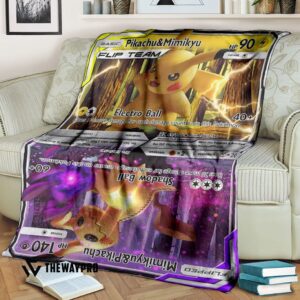 Anime Pokemon Pikachu And Mimikyu Flip Team Blanket