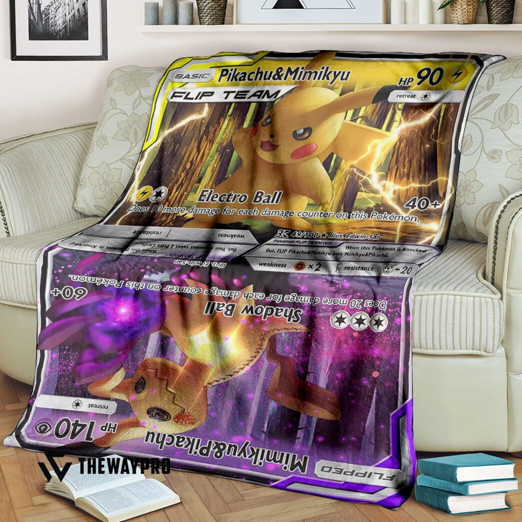 Anime Pokemon Pikachu And Mimikyu Flip Team Blanket Anime Pokemon Pikachu And Mimikyu Flip Team Blanket