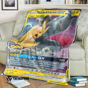 Anime Pokemon Pikachu And Zekrom Team Up Blanket
