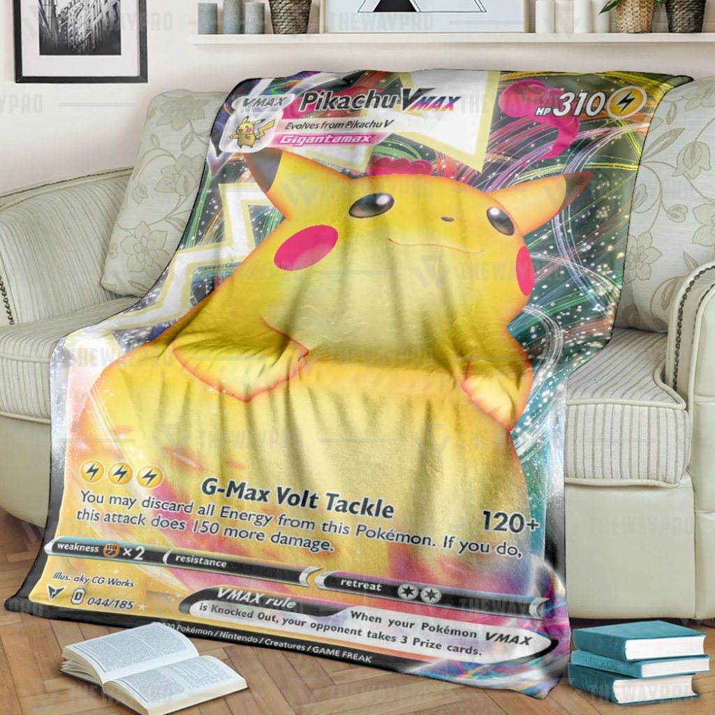 Anime Pokemon Pikachu Vmax Vivid Voltage Custom Soft Blanket Anime Pokemon Pikachu Vmax Vivid Voltage Custom Soft Blanket