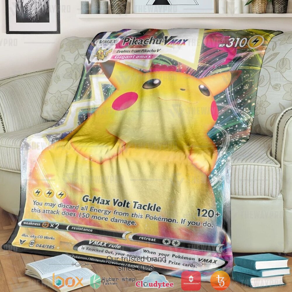 Anime Pokemon Pikachu Vmax Vivid Voltage Soft Blanket Anime Pokemon Pikachu Vmax Vivid Voltage Soft Blanket