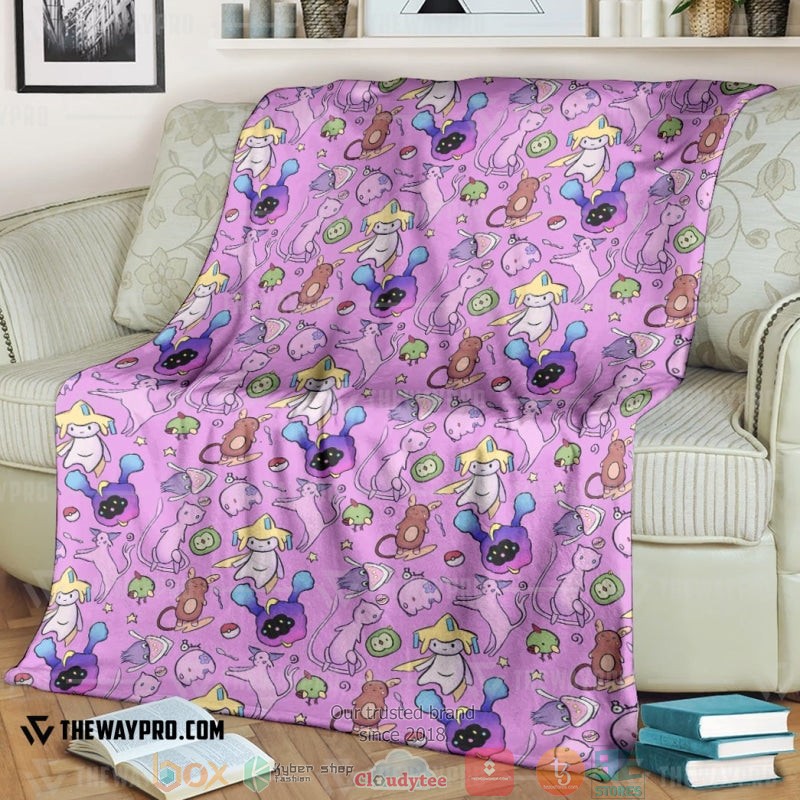 Anime Pokemon Pink Seamless Pattern Soft Blanket Anime Pokemon Pink Seamless Pattern Soft Blanket