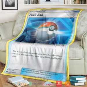 Anime Pokemon Poke Ball Trainer Soft Blanket