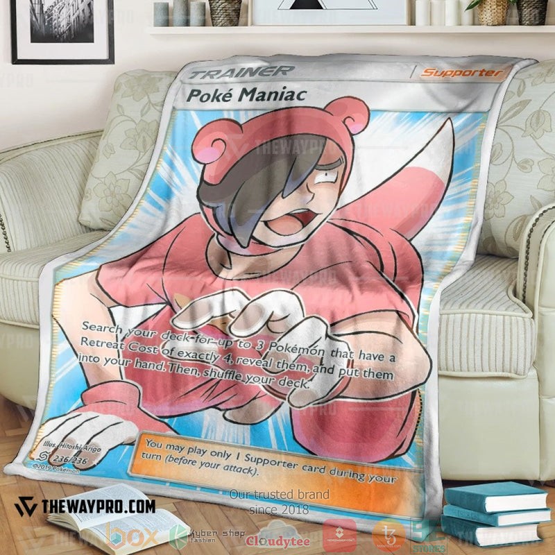 Anime Pokemon Poke Maniac Trainer Soft Blanket Anime Pokemon Poke Maniac Trainer Soft Blanket