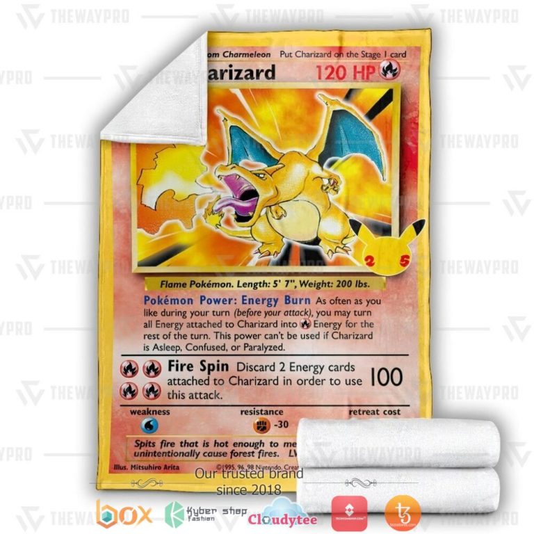 Anime-Pokemon-Pokemon-Charizard-Celebrations-Soft-Blanket-2