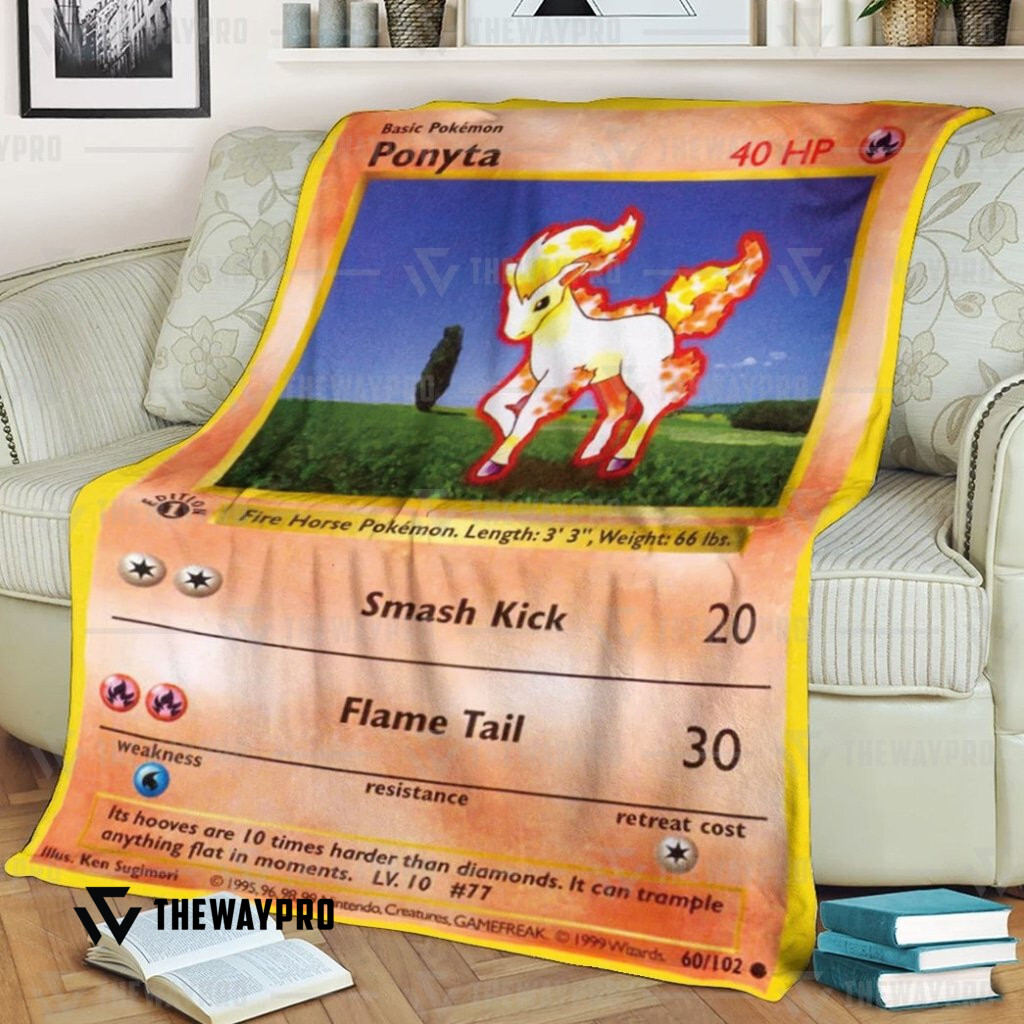 Anime Pokemon Ponyta Custom Soft Blanket Anime Pokemon Ponyta Custom Soft Blanket