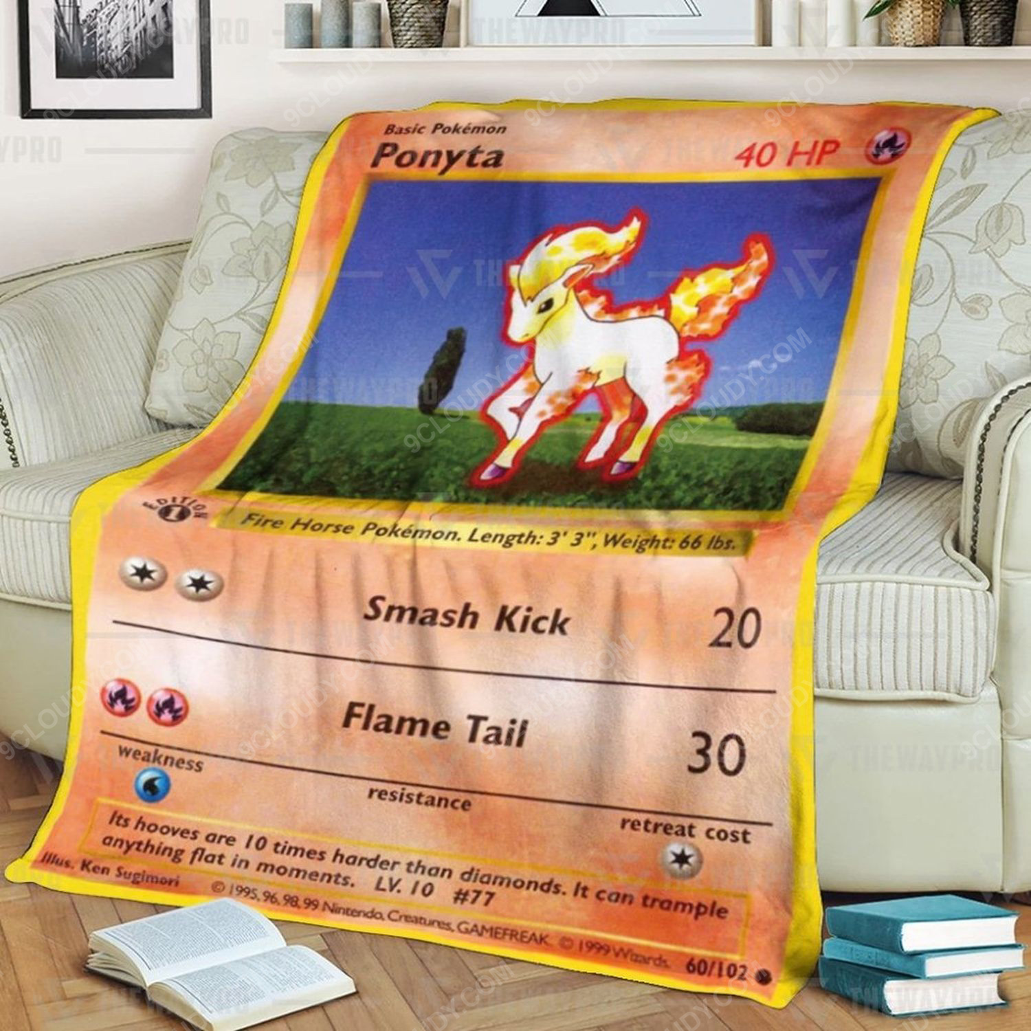 Anime Pokemon Ponyta Full Print Soft Blanket Anime Pokemon Ponyta Full Print Soft Blanket
