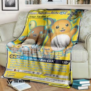 Anime Pokemon Raichu Alolan Raichu Gx Custom Soft Blanket