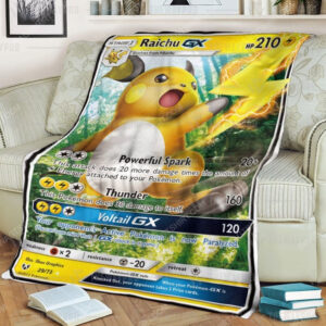 Anime Pokemon Raichu Gx Shining Legends Soft Blanket